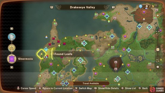 The location of this Leafe on the map.