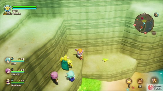 South of Happi Shrine, on a barren ledge overlooking a nearby beach.