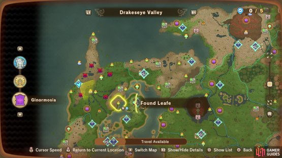The location of this Leafe on the map.
