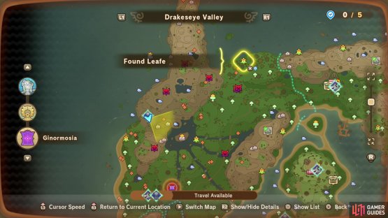The location of this Leafe on the map.
