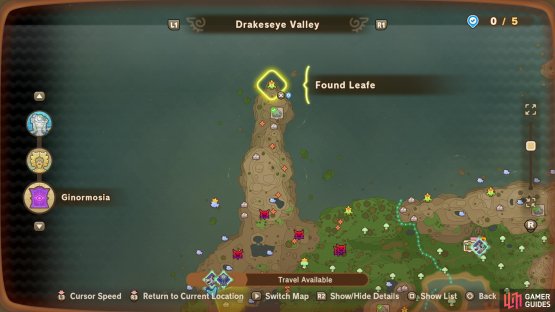 The location of this Leafe on the map.