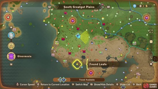 The location of this Leafe on the map.