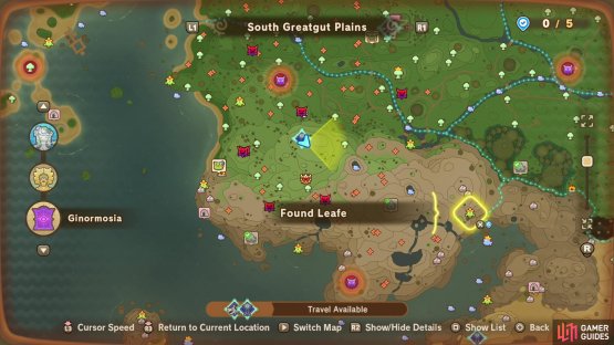 The location of this Leafe on the map.