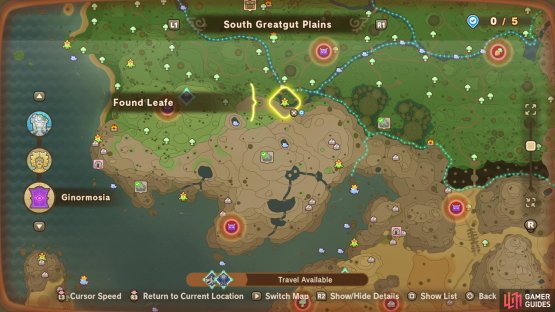 The location of this Leafe on the map.