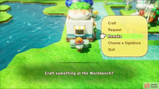 and you&rsquo;ll unlock the &ldquo;Remake&rdquo; option at crafting benches.