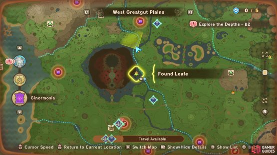 The location of Leafe #1 on the map.