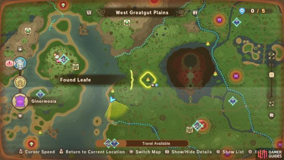 The location of Leafe #3 on the map.