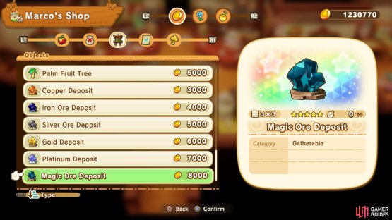 At Guild Level 9, you can purchase Magic Ore Deposits from Marco&rsquo;s shop.