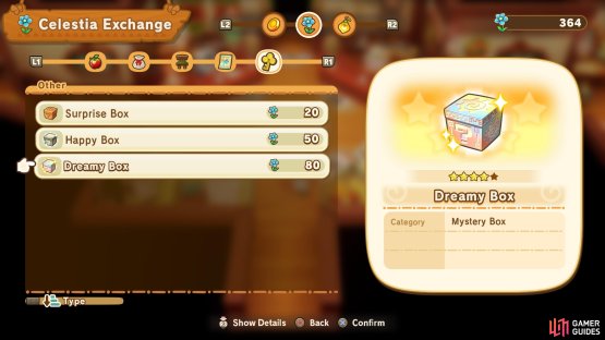 You&rsquo;ll have to spend blue flowers to open Dreamy Boxes at Marco&rsquo;s Shop for the Turboglider.