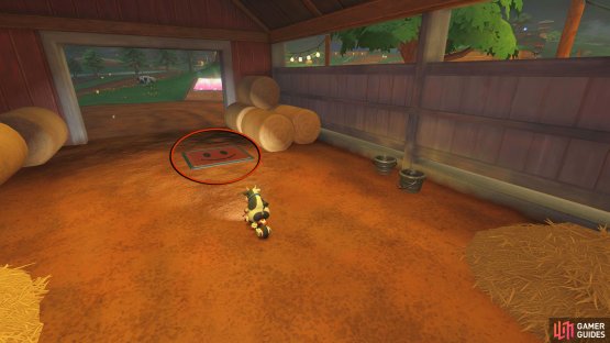 The panel will be at the exit of the barn.
