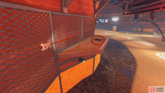 Ride the fence and use it to reach the small platform containing the panel.