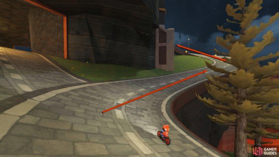 From the last panel, make your way to the tunnel. This time, go past the tunnel and take the track to the top.