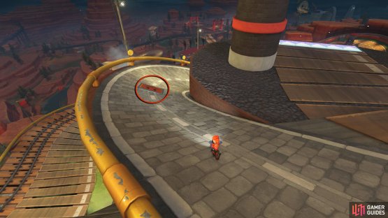 As you make your way down the track from the top, you&rsquo;ll find the panel in the center of the road.