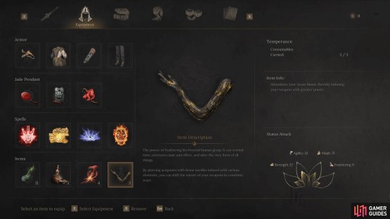 In battle, use the Temperance to coat your weapon with the choices you made in the Temper menu.