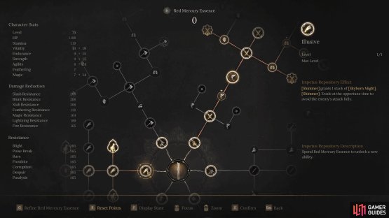 The Illusive skill tree starts on the left of the circle with the aptly named skill, Illusive.