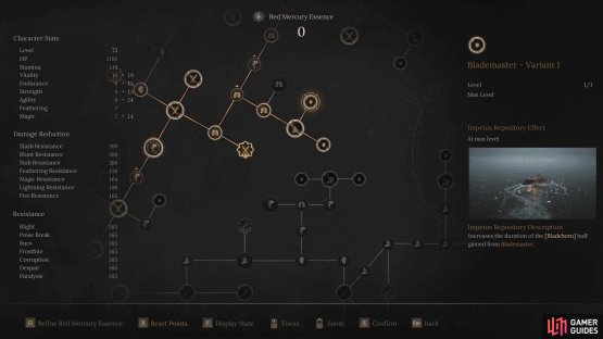 Make sure you get the Blademaster Variant skills either side of the main skill. This will increase the duration and increase the restoration effect.