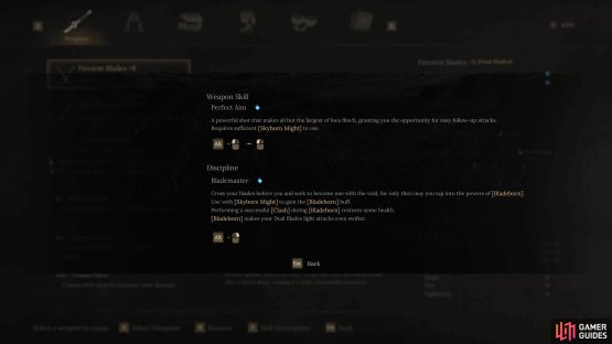 Each weapon has a unique weapon skill as well as scaling.