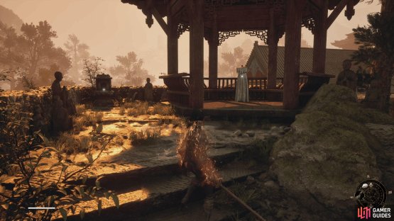 Take the stairs up from the Palace Hill shrine to find the Warrioress under the pagoda.