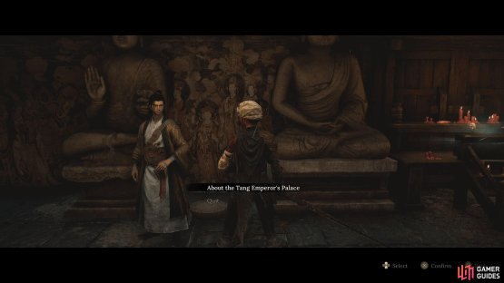 Tell him about the Palace to receive some items from him.