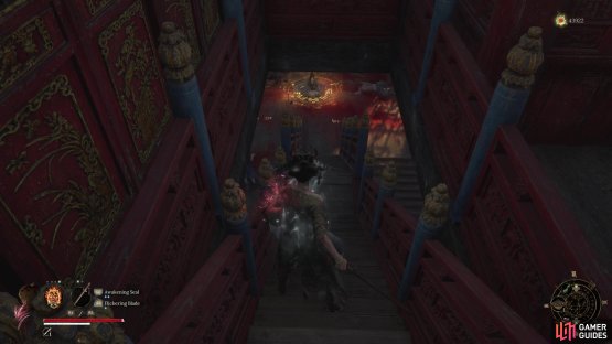 Once you reach the temple with bridges that you lower, you&rsquo;ll find some stairs leading down to Huang Jian&rsquo;e.
