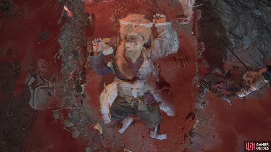 You can find Glut massacred inside the Shaft in the Mad Doctor&rsquo;s testing room if you sent him to the Master. Image via Gamer Guides / 505 Games.