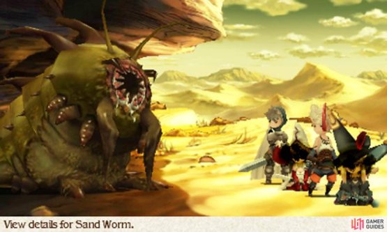 The Sand Worms are a real pain as they can blind your entire party in a single shot! Very annoying if it happens on the first turn.