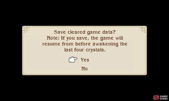 Don’t neglect to save your game after your long and arduous battle!