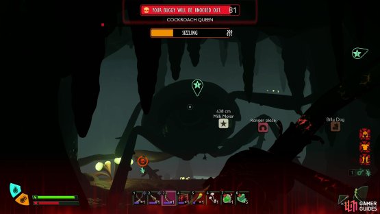 The boss seems to get stuck at the cave entrance. Use this location to easily beat phase 2 with arrows. Image via Gamer Guides / Obsidian.