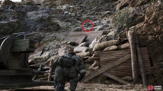 Head to the northernmost edge of the Krasnogorje Mountaintop map, stand near an artillery piece and look up at the cliff above you to see this GA-KO above a metal sheet.