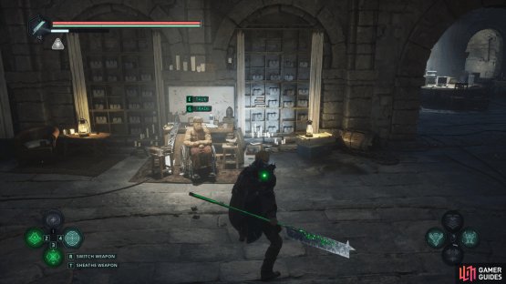 Talk to Gildas in Watcher&rsquo;s Rest (Vyssa Hills).