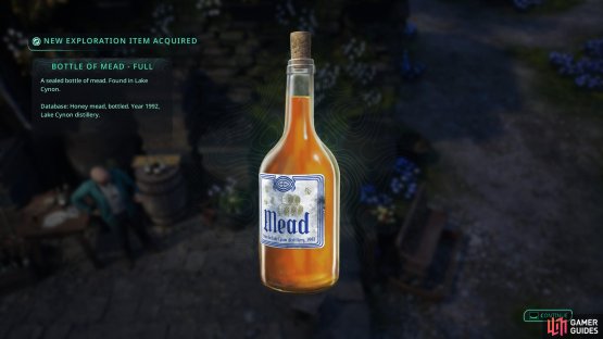 Grab the full bottle of mead from Lake Cynon&rsquo;s Apiary after the events in Pathem Abbey. Image via Gamer Guides / Nacon