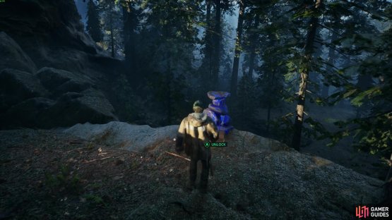 Take the key to the blue rock below the cliff edge near the army camp setup. Doing so completes the Caddell Family Treasure mystery. Image via Gamer Guides / Nacon.