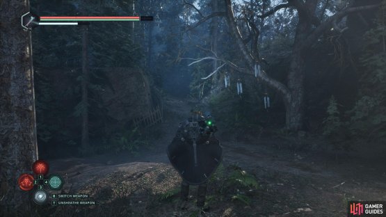 When you leave the farm, follow the wind chimes to find the ruin.