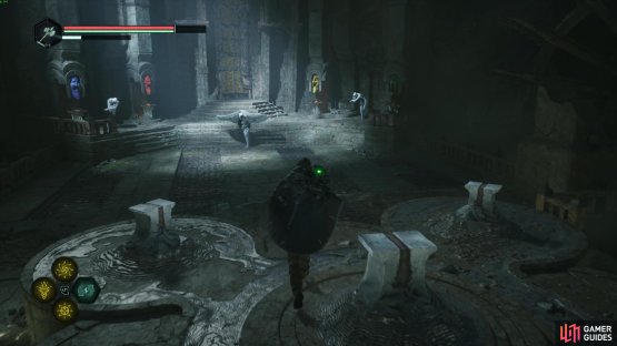 Grab teh Sword of Gried next to the anvil, and then  head to the back of the room to reveal what is to come in Act 2. Image via Gamer Guides / Nacon