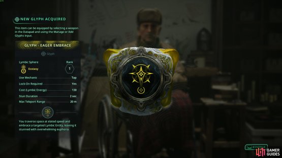 Go to the Watcher&rsquo;s Nest to get this glyph as the reward for the Man&rsquo;s Best Friend Good Deed. Image via Gamer Guides / Nacon.