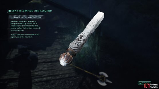 A Lymbic Rod, which you can use to solve a mystery in Lake Cynon. Image via Gamer Guides / Nacon.