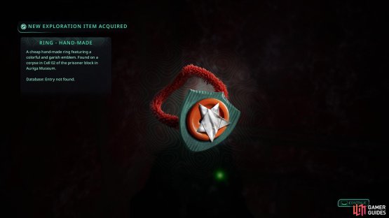 Grab the ring from the prison cells in Auriga Museum and take it to the refugee boy. Image via Gamer Guides / Nacon.