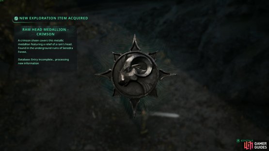 You can find the Medallion just outside of the Trench area from the save point exit. Image via Gamer Guides / Nacon.