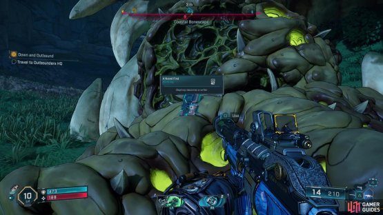 Look at the base of the large skull to find it sitting there.