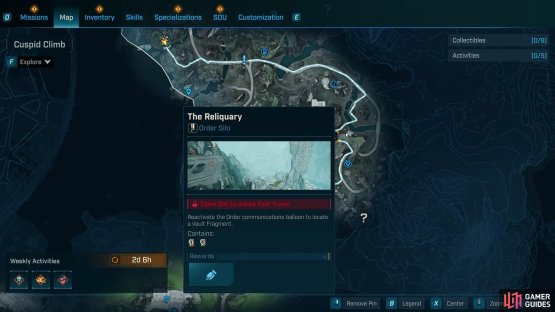 The Reliquary map location