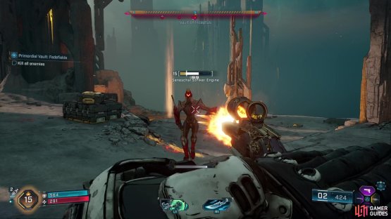 You&rsquo;ll have to go through three arenas of enemies before you get to the boss.