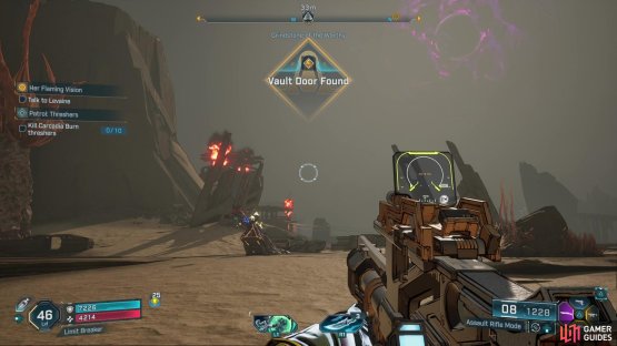 The Vault Door is pretty much right in the center of the search circle.