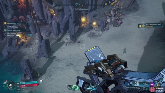 The third Vault Key Fragment is right next to the Hull&rsquo;s Handbasket location, in this little valley area.
