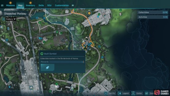 The other Dissected Plateau symbol is at The Stubs area.