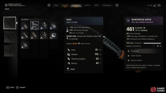 Here&rsquo;s the after example of the puff weapon mod in Dying Light: The Beast. Image via Gamer Guides / Techland.