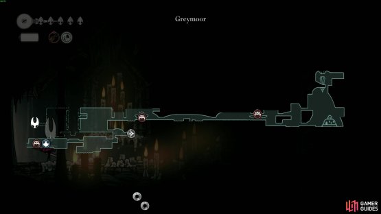 You can find the Reapers Crest here in the Greymoor region. Image via Gamer Guides / Team Cherry.