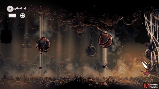 then perform its “Rain of Bells” attack - stay in the corner to avoid most of the bells and jump over any that bounce near you.