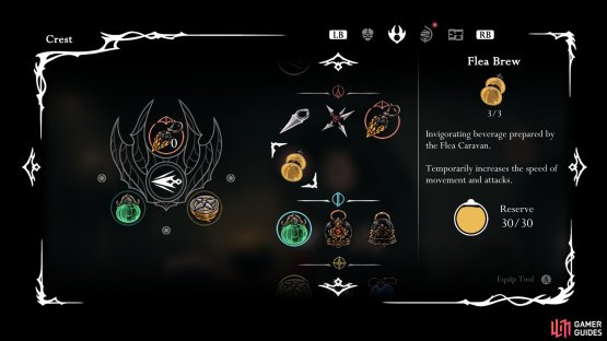Speak to Grish to get your reward for completing the Lost Fleas Wish. Image via Gamer Guides / Team Cherry.
