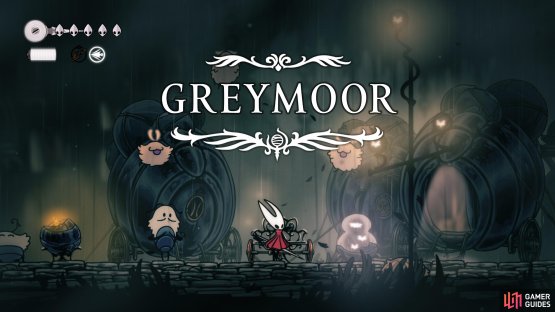 Agreeing to travel with the Flea Caravan after completing the Lost Fleas WIsh allows you to travel to Greymoor. Image via Gamer Guides / Team Cherry.