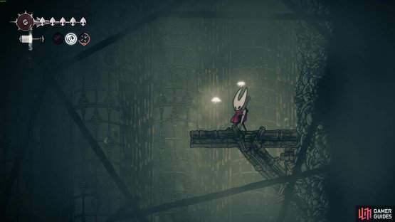 Use the Needlevin to work out what exists you need to go through to escape the Mists in Hollow Knight Silksong. Image via Gamer Guides / Team Cherry.